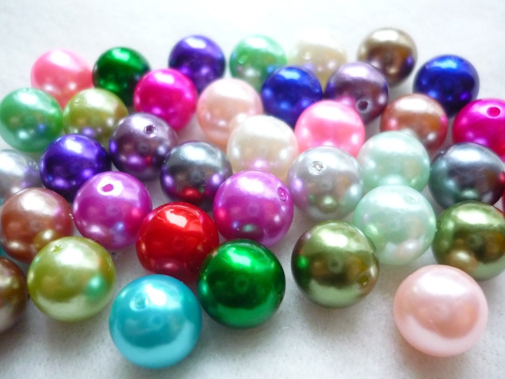 24 pcs Faux Pearls - You Choose the Color - 10mm - great for earrings, jewelry, accessories