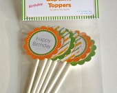 Citrus Birthday Cupcake Toppers - Assembled