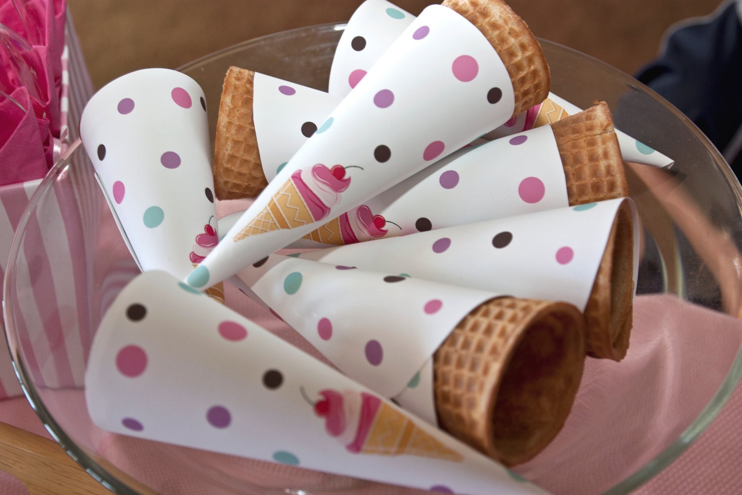 INSTANT DOWNLOAD - Ice Cream Cone Wraps