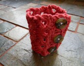 Cotton Crochet "Broom-Stick Lace" Cuff Bracelet