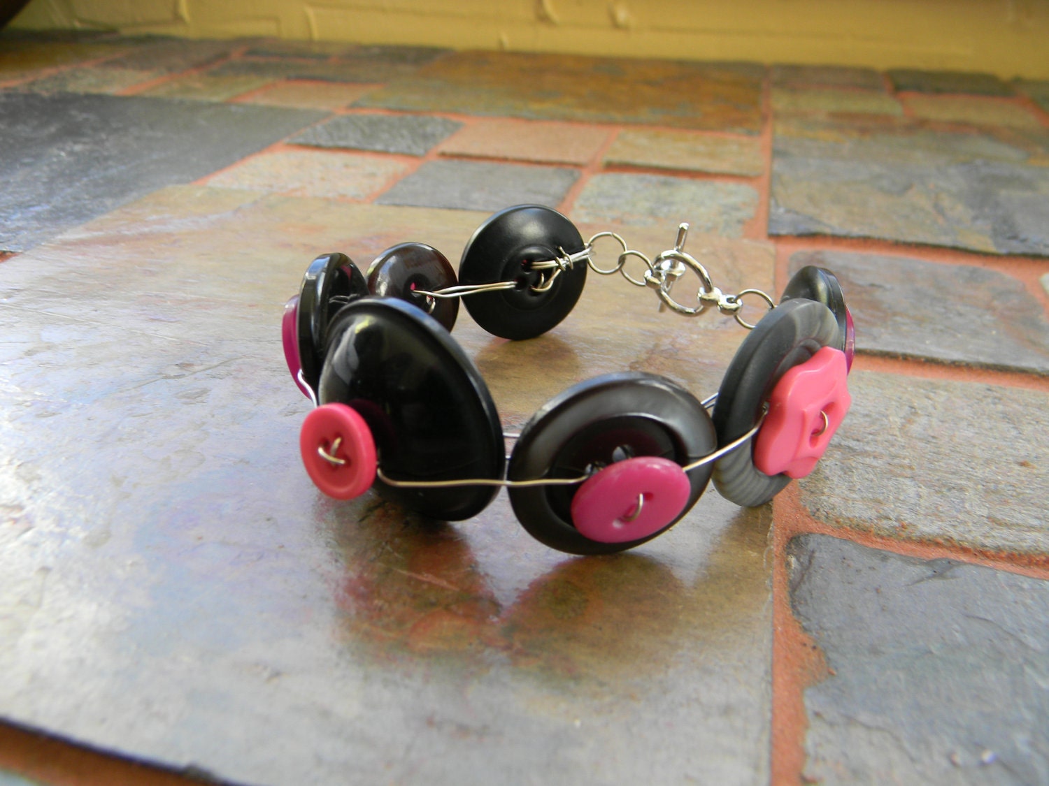 Wire Wrapped Button Bracelet
