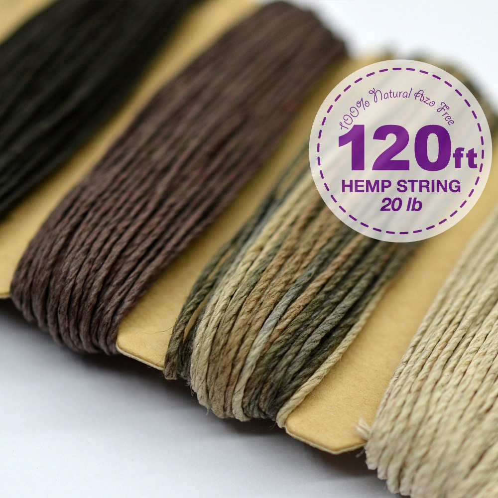 Hemp Cord, Earthy Color Assortment, 1 mm, 20lb, Bead Cord, Hemp Thread, Colored Hemp Twine