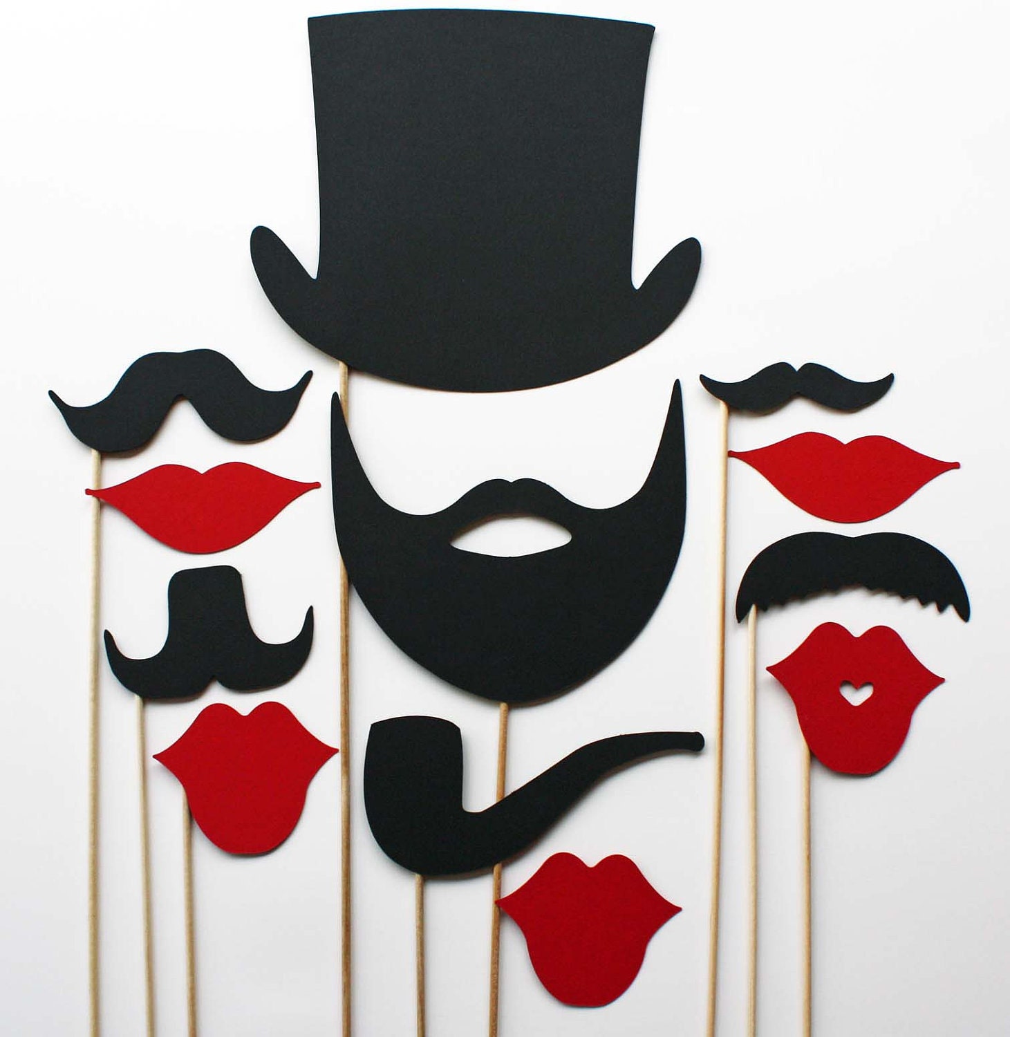 Photo Booth Props - 12 Piece - Party Photo Props