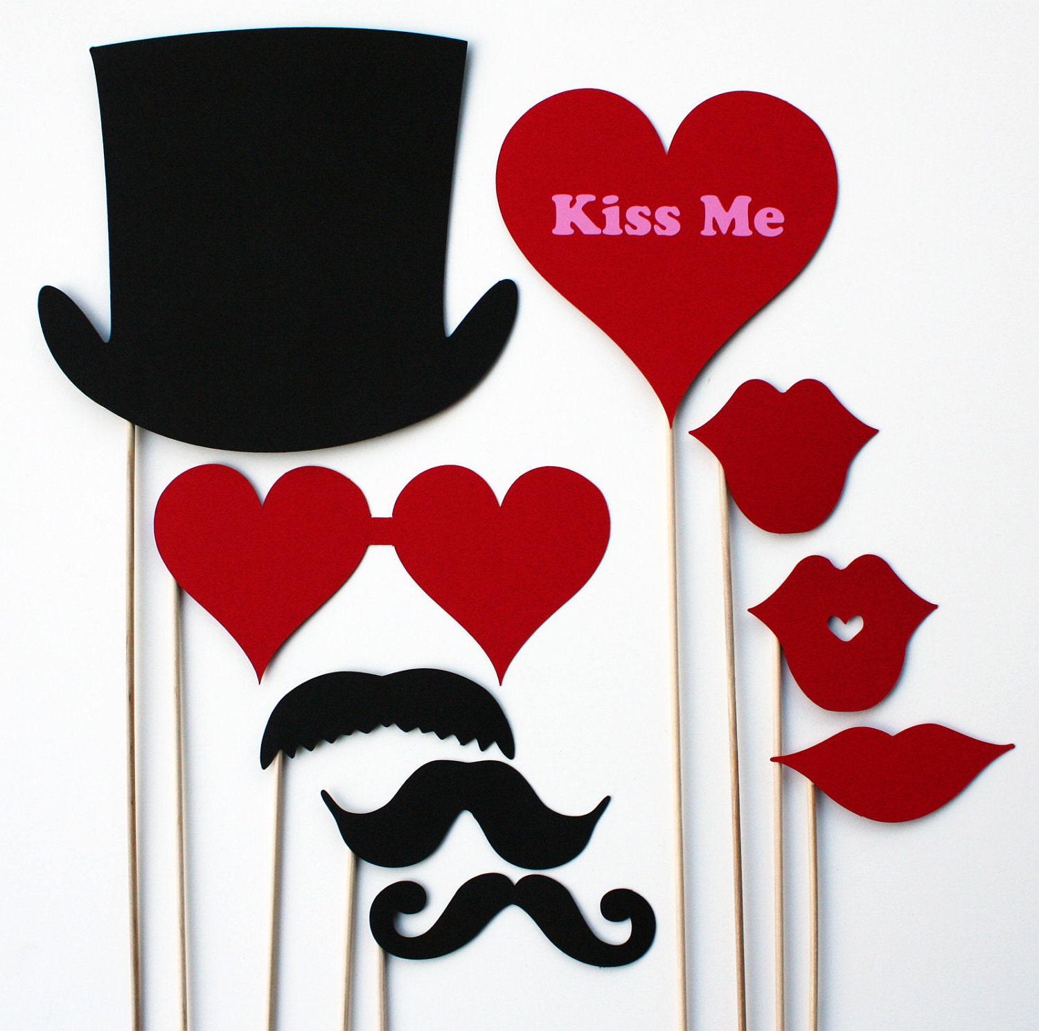 Valentines Day Photo Booth Props - 9 Piece
