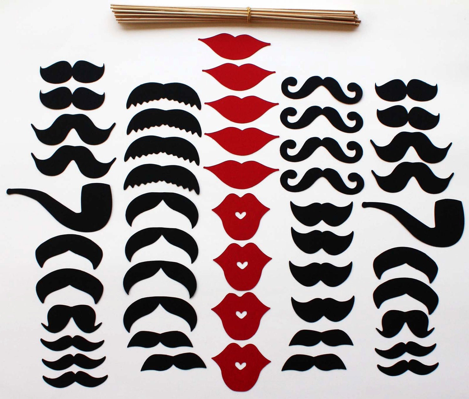 DIY 50 Piece Photo Booth Props - Super Stache Party