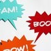 Photo Booth Props - 3 Speech Bubbles - Comic Book Party Props