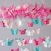 Nursery Mobile - Hot Pink & Aqua Butterfly Mobile, Photography Prop, Baby Shower Gift