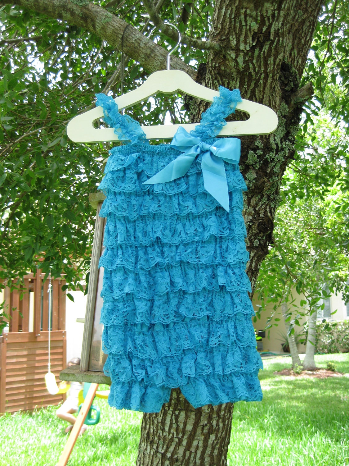 Baby Girl Petti Lace Romper, Turquoise Lace Romper, Teal Lace Romper, Photography Prop, Birthday Outfit, Baby Shower Gift