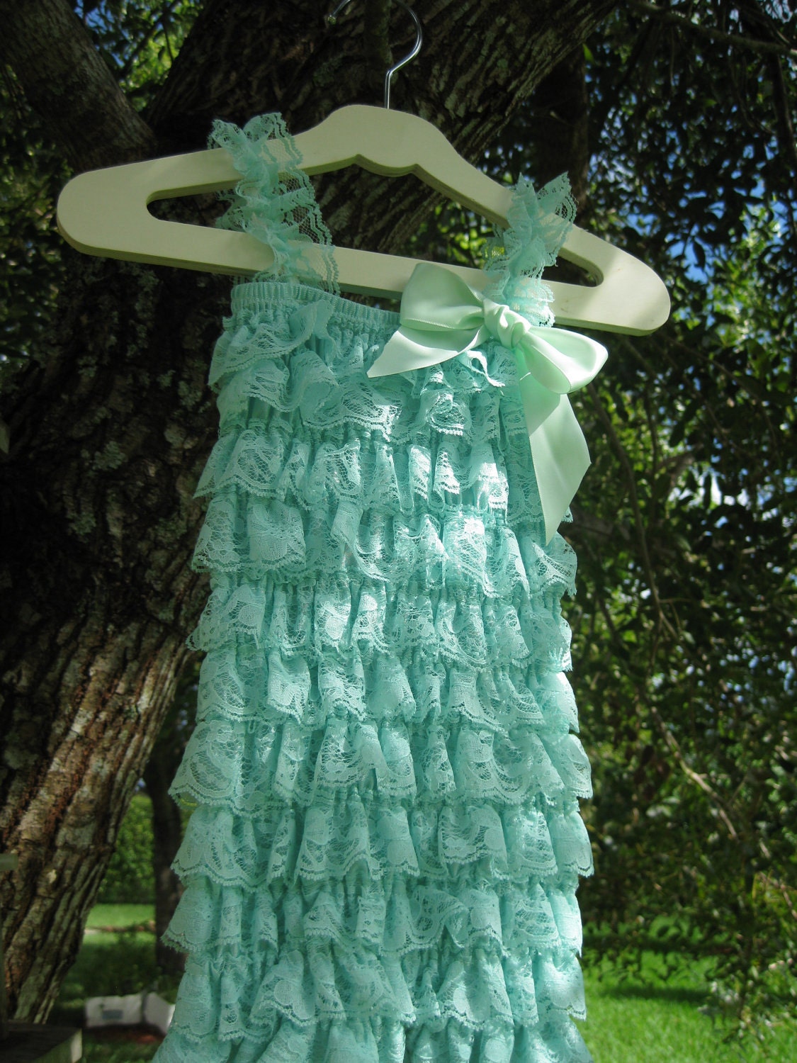 Baby Girl Petti Lace Romper, Aqua Lace Romper, lace romper, photography prop, Birthday, Baby shower gift