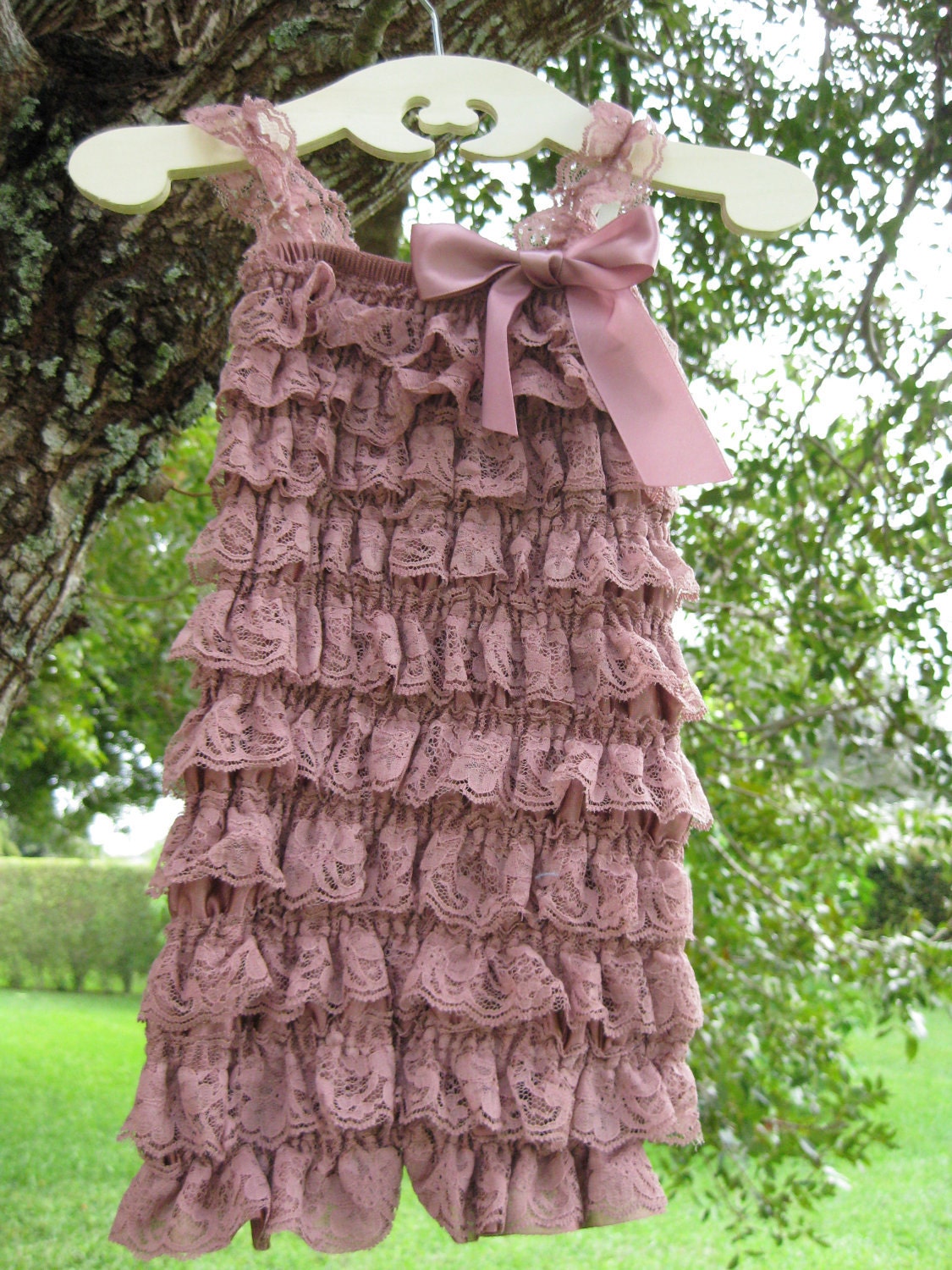 Baby Girl Petti Lace Romper, Dusty Rose Lace Petti Romper, lace romper, photography prop, Birthday, Baby Shower Gift
