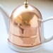 Vintage Porcelain Tea Pot With Copper Cozy Cover Made in Korea
