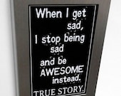 Refrigerator Magnet Silver Metal Frame Black and White Awesome Quote