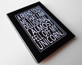 Fridge Magnet with Unicorn Quote in Black and White Subway Art