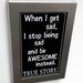 Refrigerator Magnet Silver Metal Frame Black and White Awesome Quote