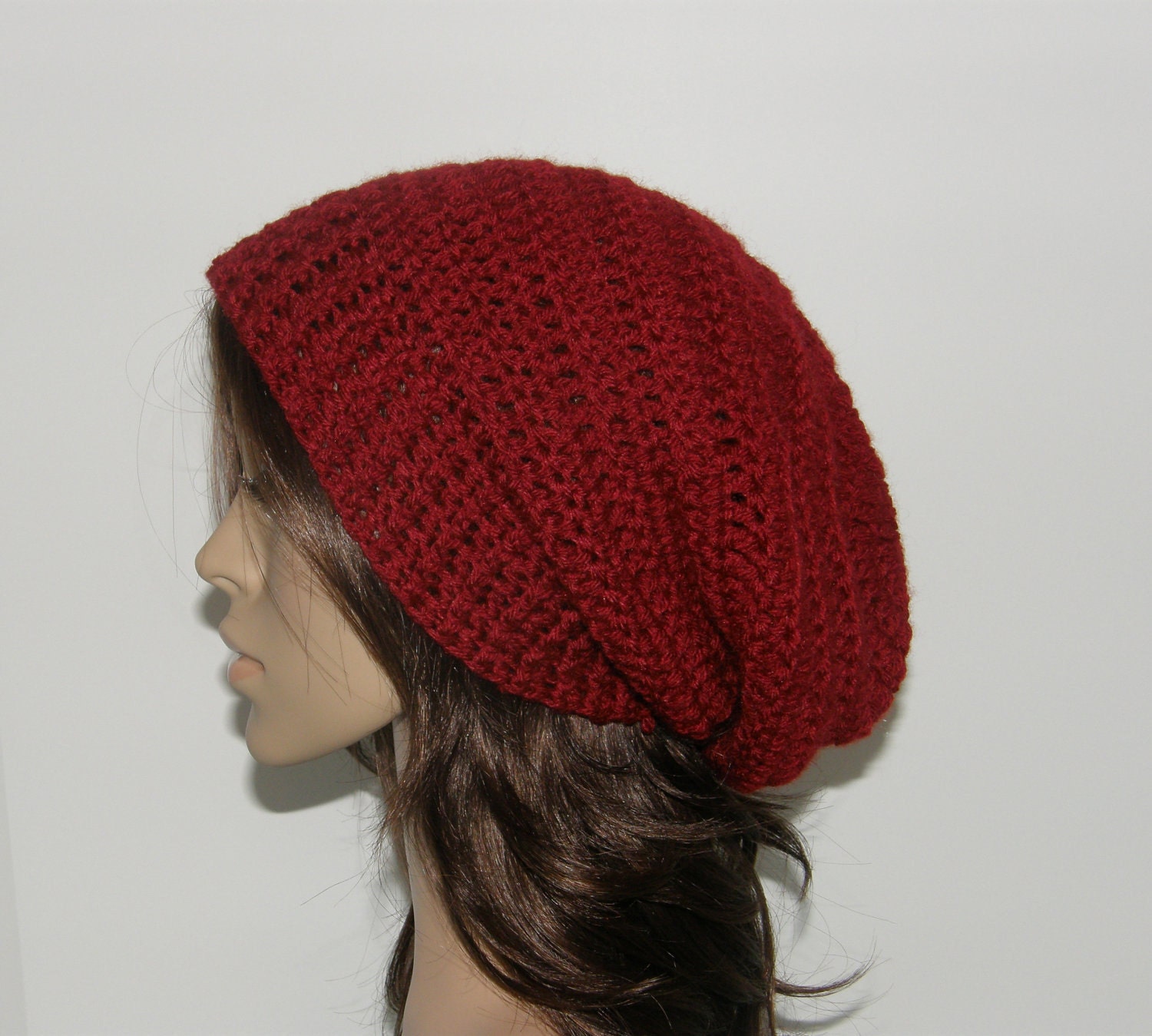 Everyday Extra Slouch Hat - Cranberry - made to order - long slouch hat
