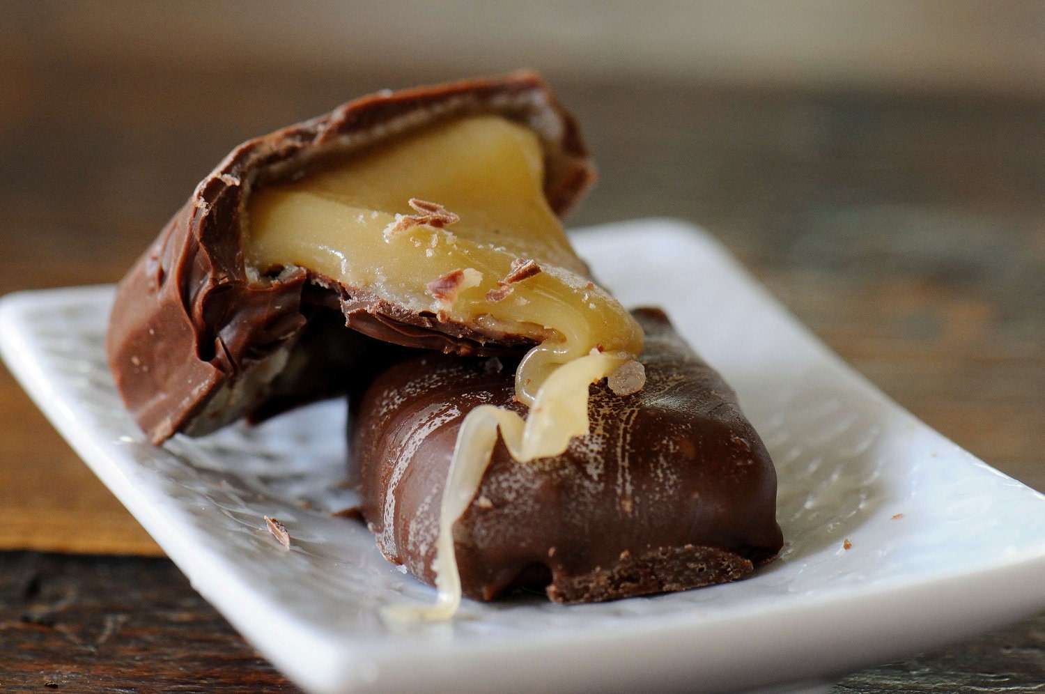 Chocolate-covered vanilla-sea salt caramels, 15 pieces