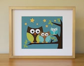 Owl . Baby Nursery Wall Art .  Children Wall Art