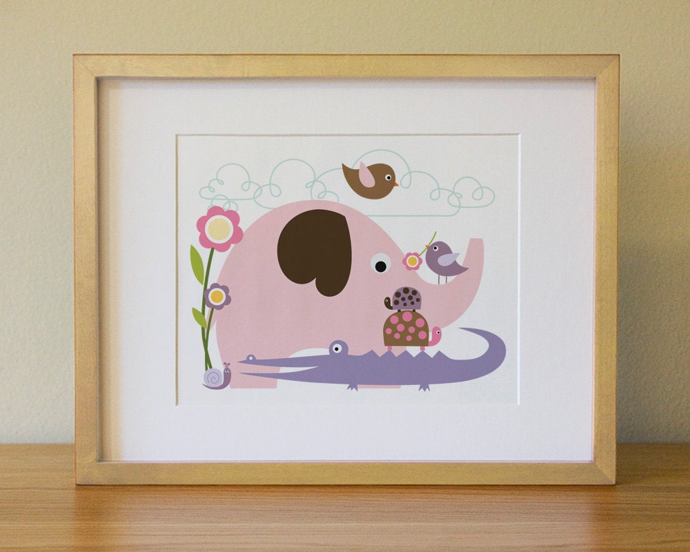 Animals . Baby Nursery Wall Art .  Children Wall Art