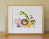 Animals . Baby Nursery Wall Art . Children Wall Art