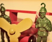 NEW - "Airborne" - 8x12 photograph - fine art print - vintage toys - plastic paratroopers - wooden plane