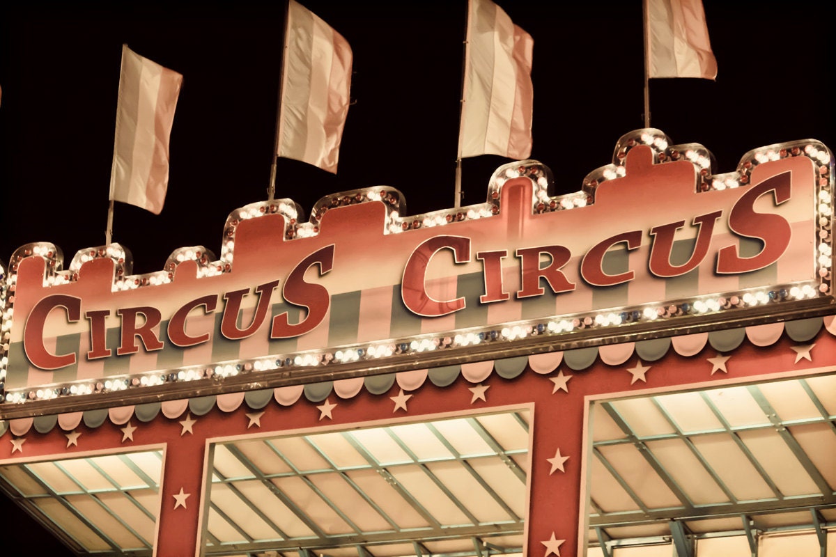 Circus Photo - 16x24 photograph - fine art print - vintage photography - night carnival