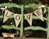 LOVE BURLAP BANNER - burlap banner - Custom Wedding Banner - Photography shoot