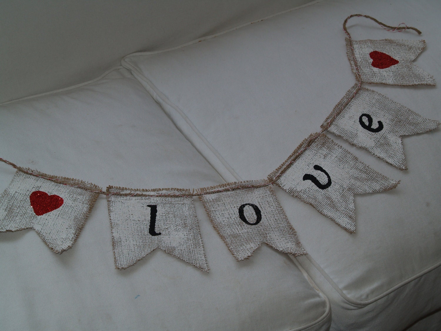 HEART burlap banner (LOVE). XOXO garland wedding and other photo prop