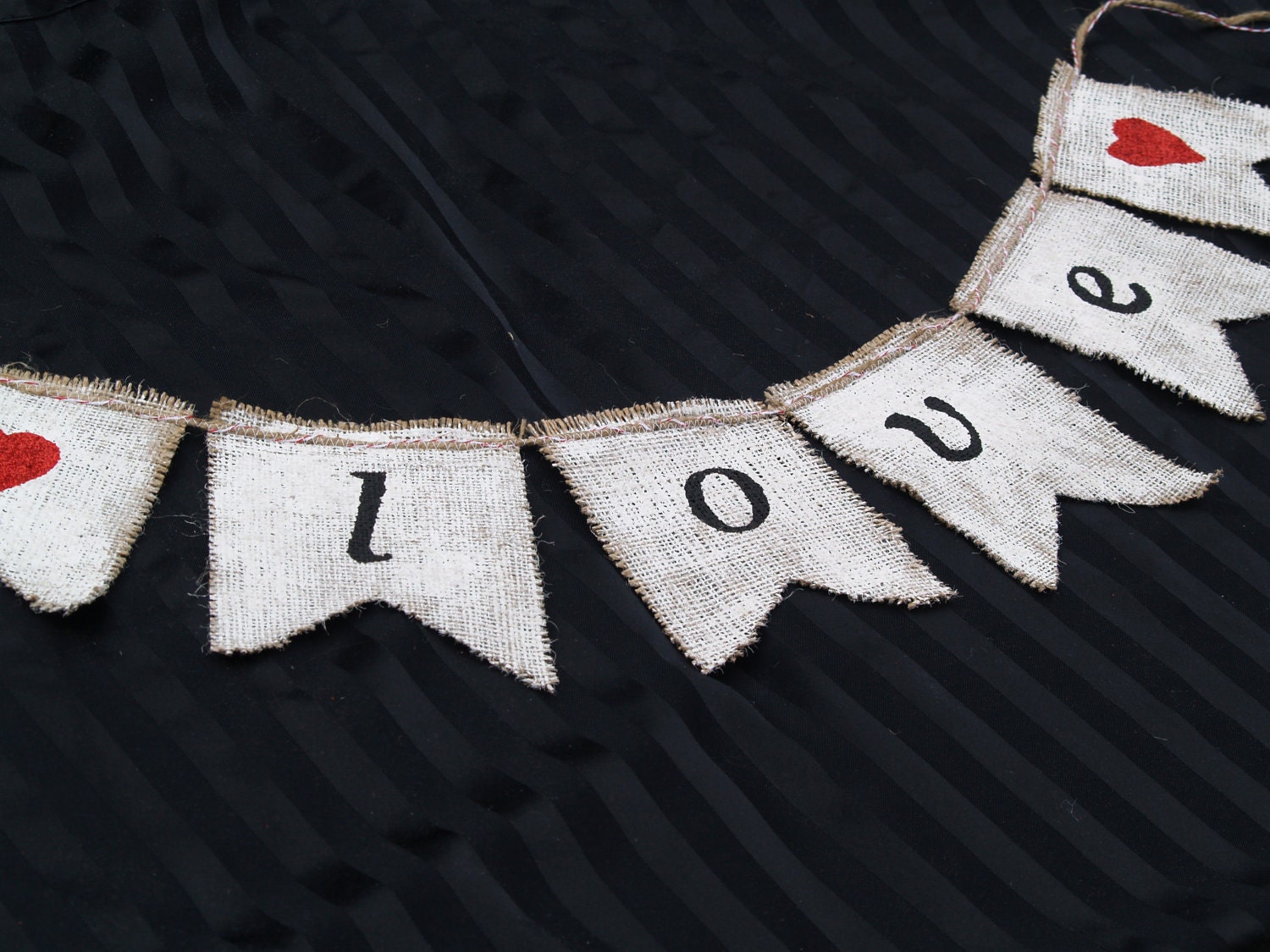 HEART burlap banner (LOVE). XOXO garland wedding and other photo prop