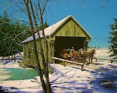 Country art, Covered Bridges, Horse prints, Christmas prints