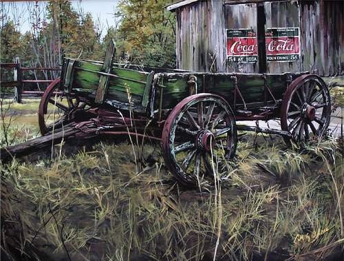 Rustic Wall Decor, Wagon Art, Coca Cola Sign, Barn Prints