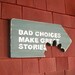 Tiki Hut Sign, Beach Bar, Man Cave, Distressed, Rustic, Bad Choices Make Great Stories, Chomp, Free Shipping