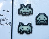 Space Invaders inspired magnet set - glow in the dark