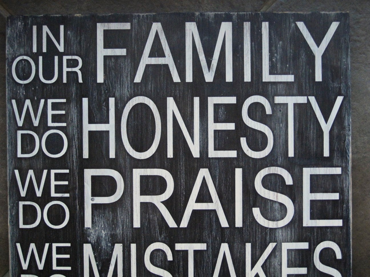 Family Rules Subway Style Word Art