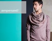 men fashion, shirt, pullover, longsleeve, draped pullover, draped shawl, size L