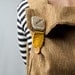 Big laptop backpack in beige ivory color with Mustard buckles FREE SHIPPING