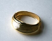 Gold Tone Bracelet Clamper Hinged Cuff