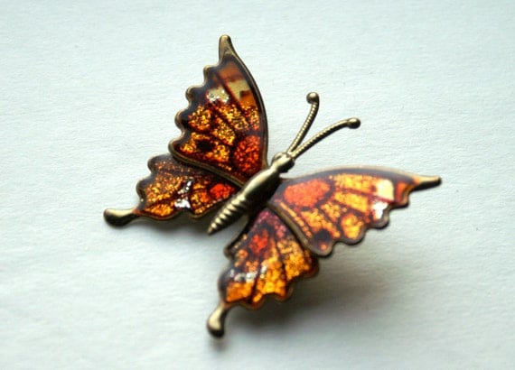 Metallic Butterfly Brooch