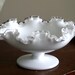 Fenton Crystal Milk Glass, Silver Crest Pattern, Footed Comport, Fruit Sweets Dish