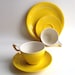 Bright Sunshine yellow Melaware, tea and cake for 2, 2 cups and saucers and 2 medium sizes plates