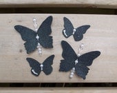 Handmade Denim Butterflies - Scrapbooking Embellishments - Card Embellishments - Pack of 4