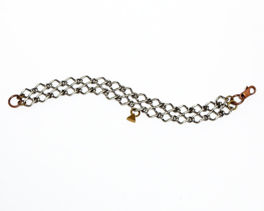 Wide chain metal bracelet - Curacao collection