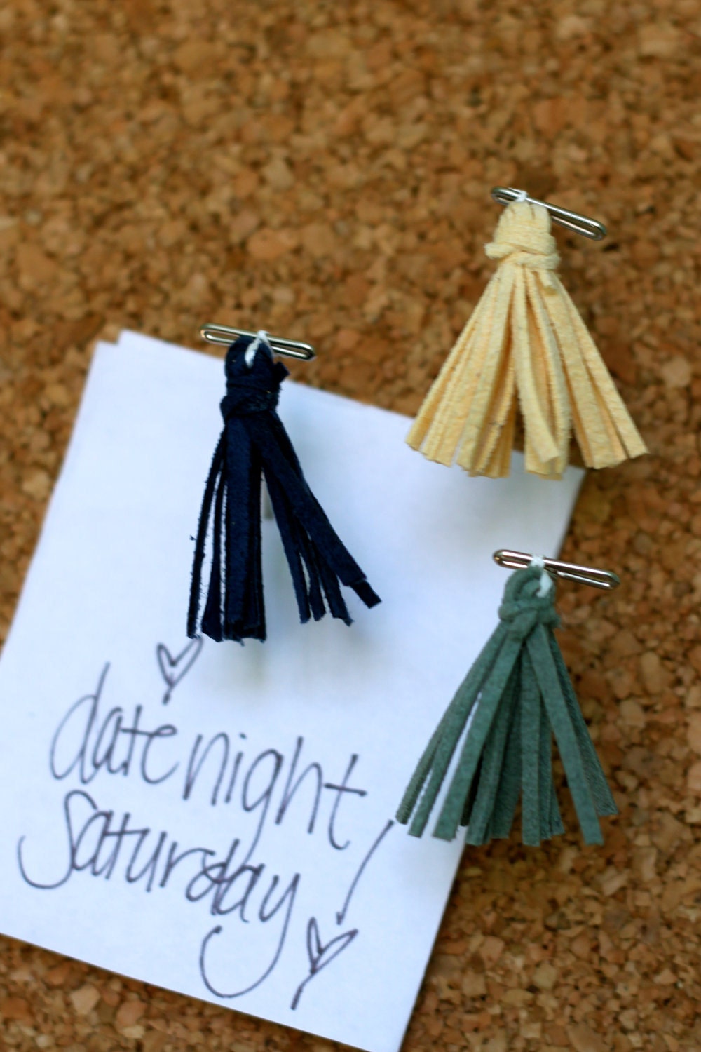 Ultrasuede Tassel Push Pins