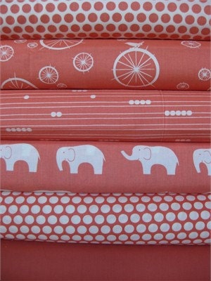 organic coral 5-piece bedding