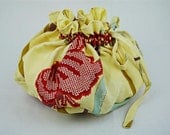 Lotus Birth Placenta Bag - Vintage Kimono Butterfly Lined