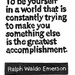 LINOCUT PRINT - Ralph Waldo Emerson - Greatest Accomplishment Quote - Inspirational 6x8