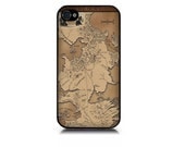 iPhone 4/4S case includes screen protector and cleaning cloth game of thrones North map. Available in black or white