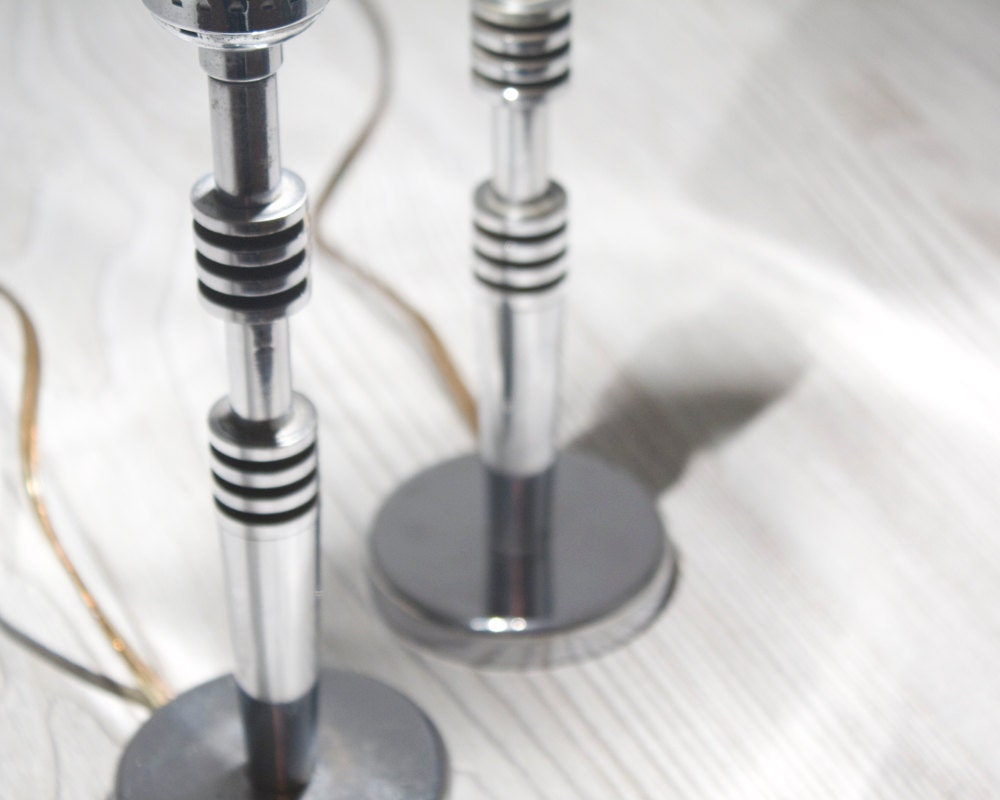 Vintage Mid Century Table Lamps, Chrome - Modern, Industrial, Retro, Light