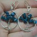 Blue Apatite Tree Of Life Earrings, Wire Wrapped