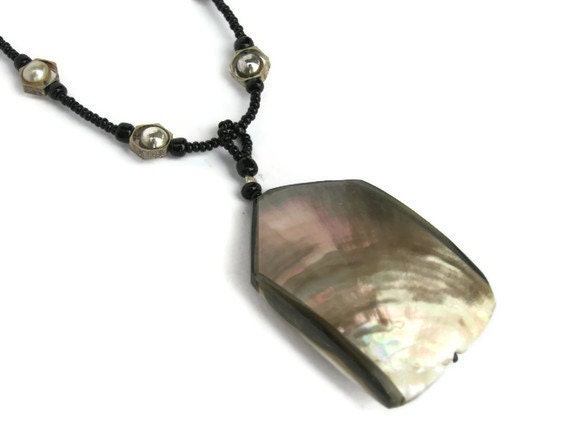 Upcycle VIntage Abalone Shell Necklace