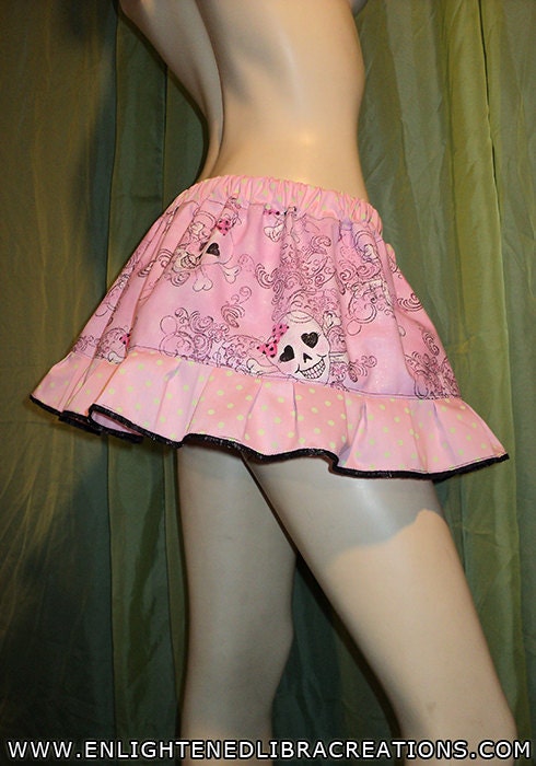 Pirate Princess Polka Dots Raver Skirt - Rave Go Go Roller Derby Cyber - Ready To Ship Now - Premade - EDC Ultra Beyond Wonderland